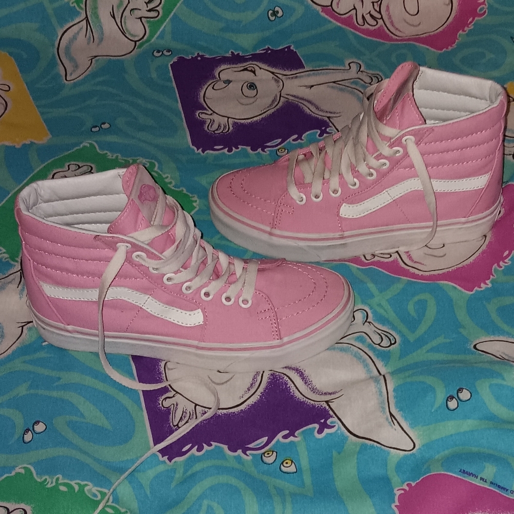 Vans Pink Old Skool Skateboard High Top Shoes Skateboarding Skateboard